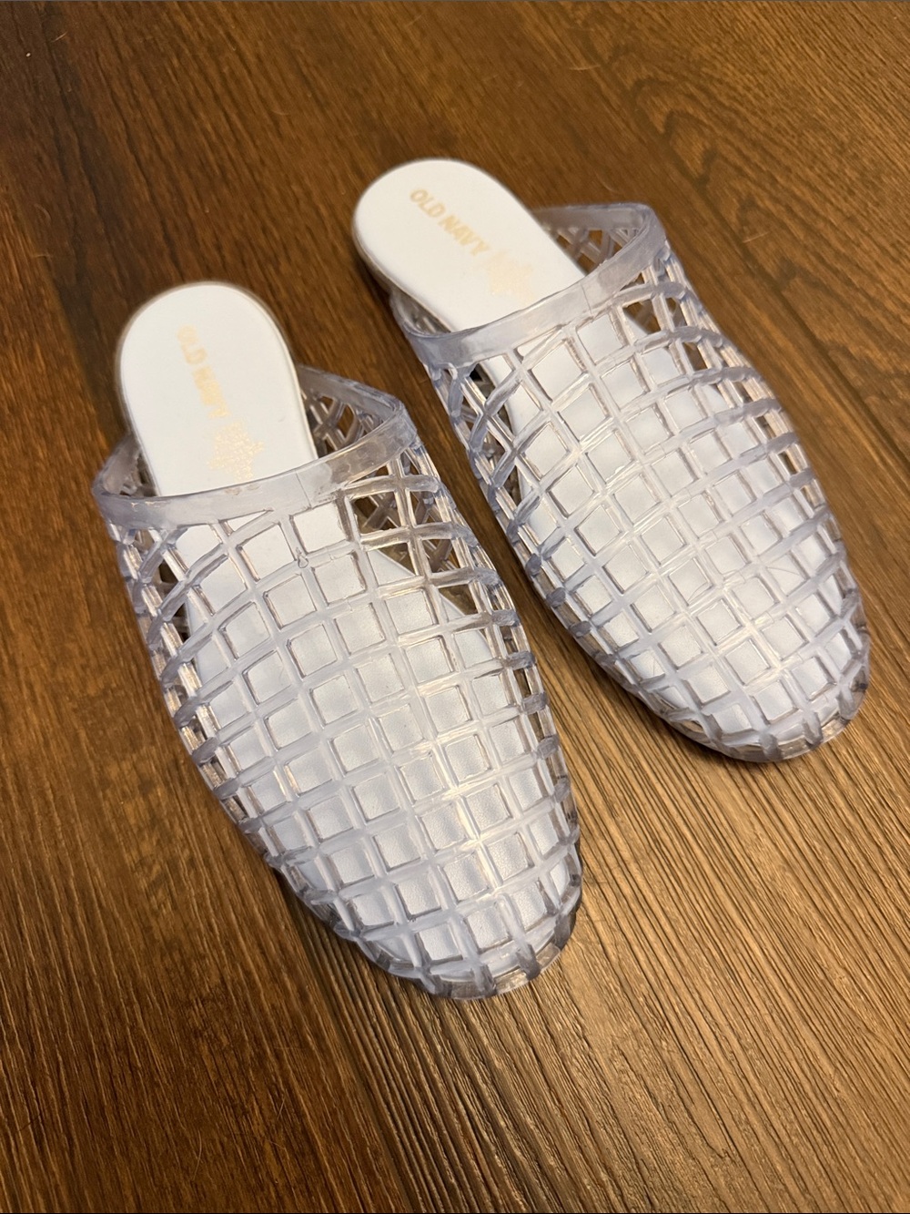 Old Navy light blue Lattice Jelly Slip-On Mules